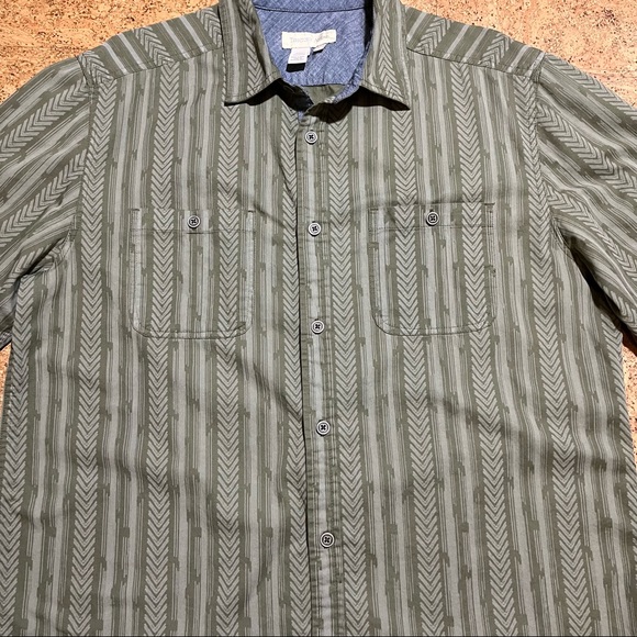 The Territory Ahead Men’s Vintage Chevron Striped Long Sleeve Shirt Sz L - Picture 4 of 15